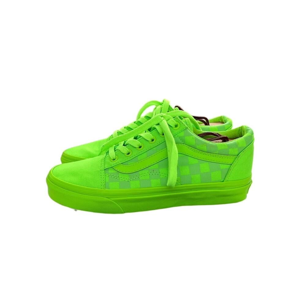 Vans Old Skool 'Mono Checkerboard - Green Gecko' Sneakers Size 7.5